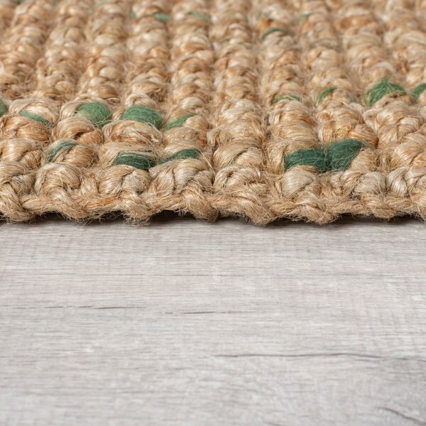 Oboustranný ručně tkaný jutový koberec v zeleno-přírodní barvě 120x170 cm Jute Boucle Green – Flair Rugs