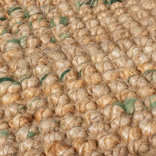 Oboustranný ručně tkaný jutový koberec v zeleno-přírodní barvě 120x170 cm Jute Boucle Green – Flair Rugs