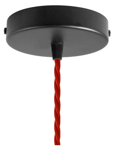 Creative cables Závěsná lampa s textilním kabelem, stínidlovým rámem diamant a kovovými detaily Barva: Černá