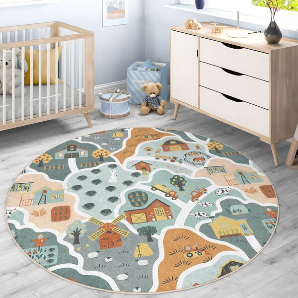 Pratelný dětský hrací koberec ø150 cm Farmer's Life – Mila Home