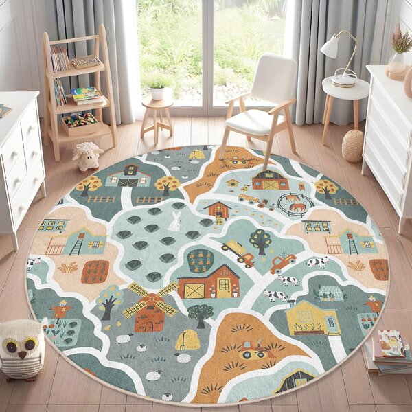 Pratelný dětský hrací koberec ø150 cm Farmer's Life – Mila Home