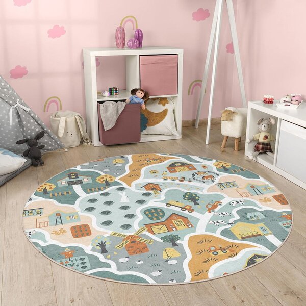 Pratelný dětský hrací koberec ø150 cm Farmer's Life – Mila Home