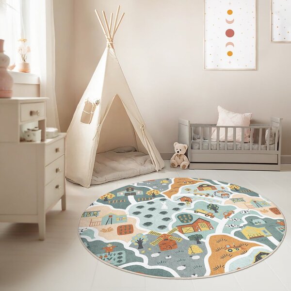Pratelný dětský hrací koberec ø150 cm Farmer's Life – Mila Home
