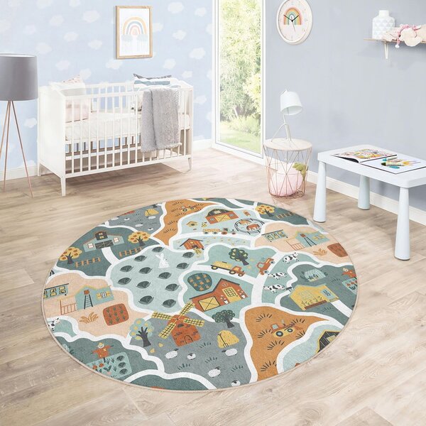 Pratelný dětský hrací koberec ø150 cm Farmer's Life – Mila Home