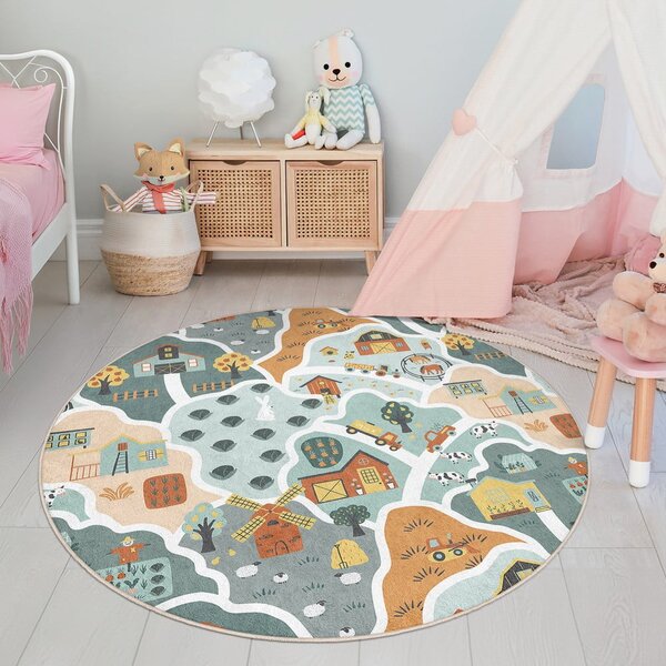 Pratelný dětský hrací koberec ø150 cm Farmer's Life – Mila Home