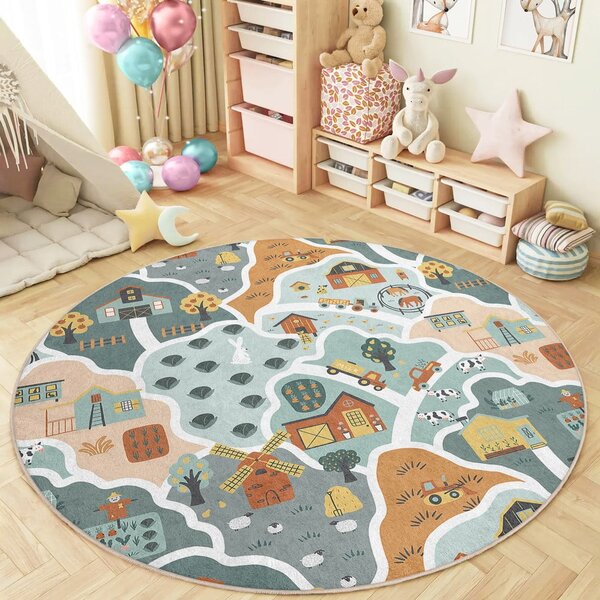 Pratelný dětský hrací koberec ø150 cm Farmer's Life – Mila Home