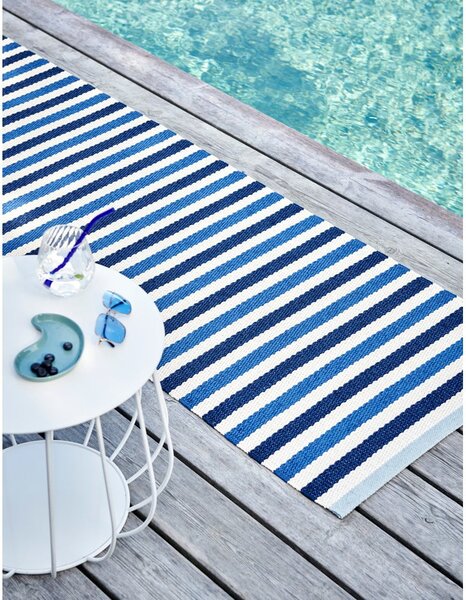 Modro-krémový vnitřní a venkovní koberec 70x120 cm Teo Denim – Pappelina