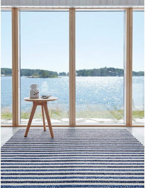 Modro-krémový vnitřní a venkovní koberec 70x120 cm Teo Denim – Pappelina