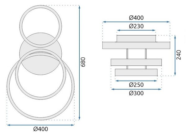 TooLight Stropní LED svítidlo G004-C zlaté