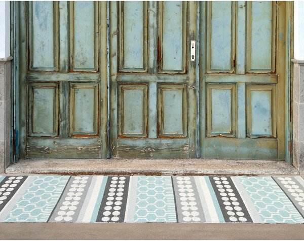 Šedo-tyrkysový vnitřní a venkovní běhoun 70x270 cm Asta Pale Turquoise – Pappelina