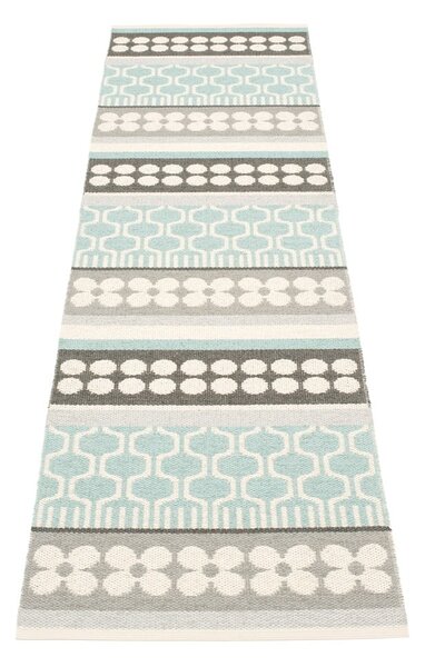 Šedo-tyrkysový vnitřní a venkovní běhoun 70x270 cm Asta Pale Turquoise – Pappelina