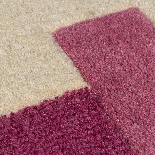 Žluto-růžový ručně tkaný vlněný běhoun 60x230 cm Kai Wool Border – Flair Rugs