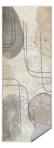 Šedo-krémový pratelný běhoun 80x200 cm Simple Lines – Mila Home