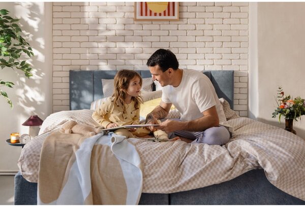 Modrá boxspring postel 160x200 cm Olia Bold Line – Bonami Selection