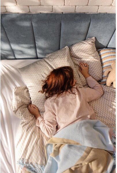 Modrá boxspring postel 160x200 cm Olia Bold Line – Bonami Selection