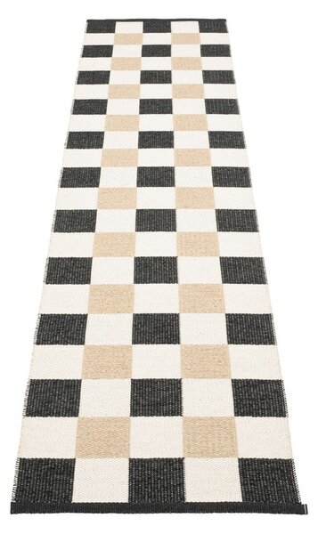 Černo-krémový vnitřní a venkovní běhoun 70x300 cm Pix Black Vanilla – Pappelina