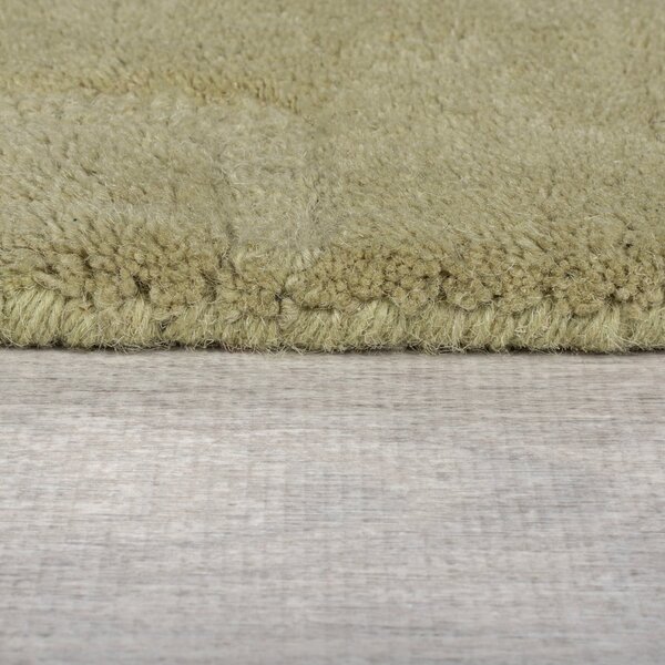 Khaki ručně tkaný vlněný kulatý koberec ø 160 cm Mesmerise Sage – Flair Rugs