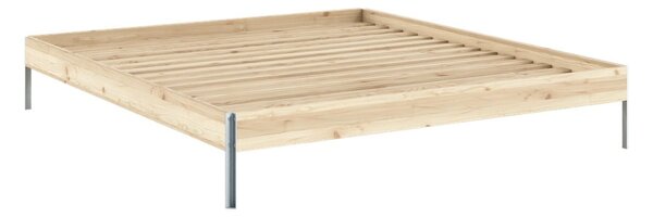 Dvoulůžková postel z borovicového dřeva s roštem v přírodní barvě 180x200 cm Core – Karup Design