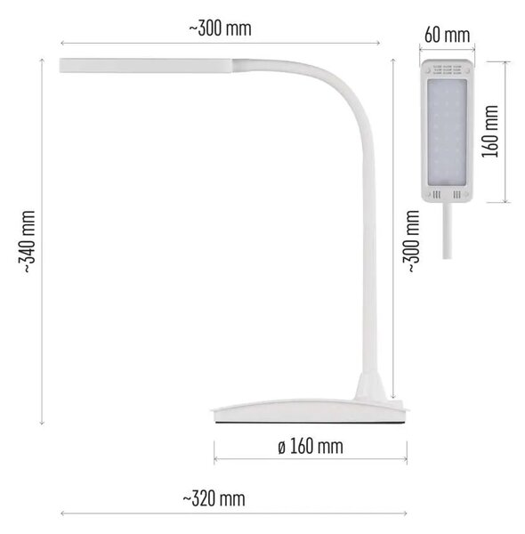 Emos lighting LED stolní lampa EDDY, bílá 1538150201