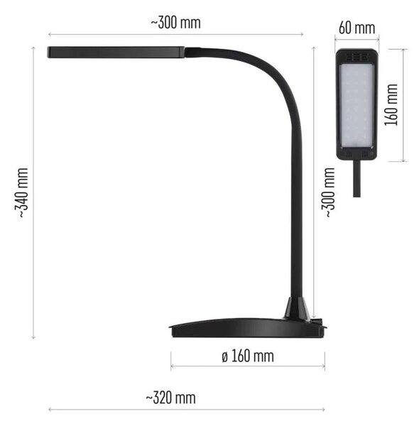 Emos lighting LED stolní lampa EDDY, černá 1538150200
