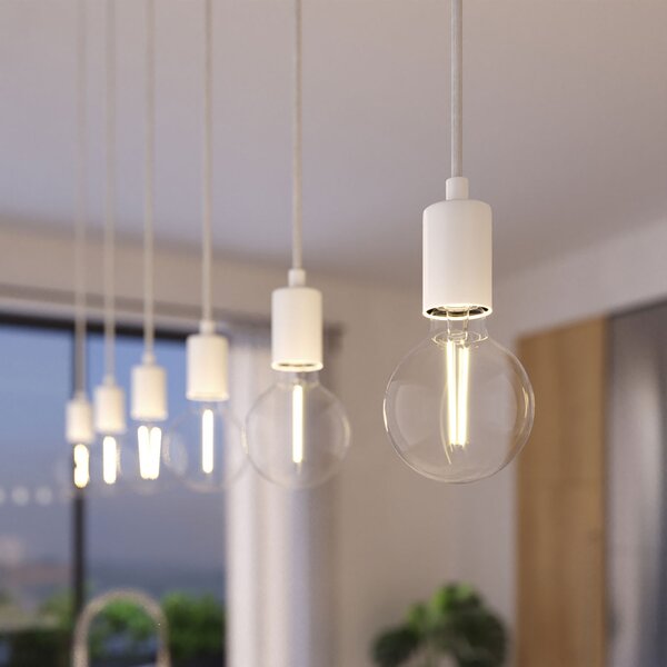 Creative cables Závěsná lampa se 3 světly, s obdélníkovým XXL baldachýnem Rose-one, textilním kabelem a kovovými komponenty Barva: Matný černý dibond