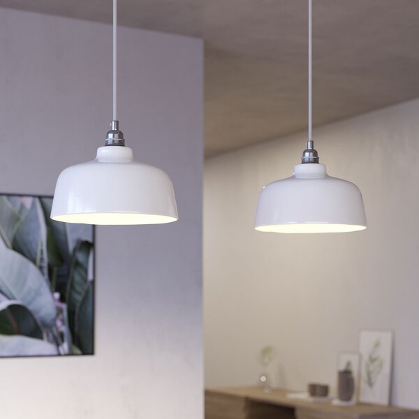 Creative cables Závěsná lampa se 2 světly, s obdélníkovým XXL baldachýnem Rose-one, textilním kabelem a keramickými stínidly Barva: Hladký ocelový dibond