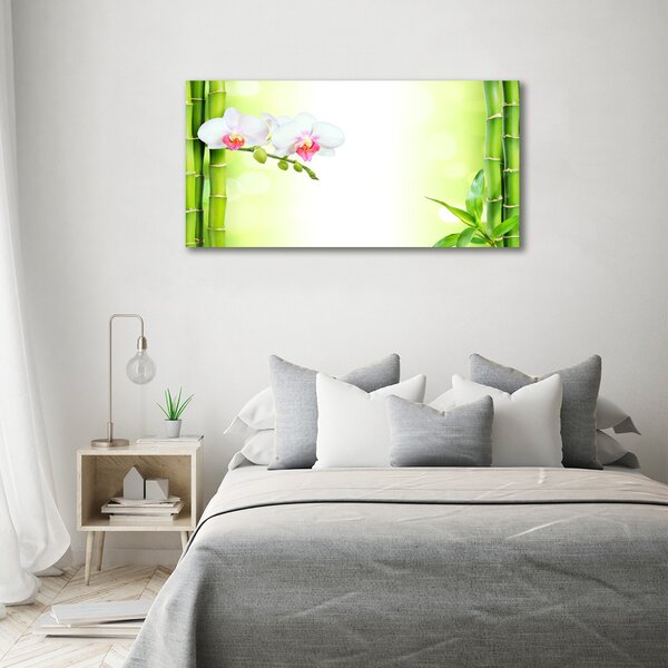 Fotoobraz na skle Orchidej a bambus osh-82165838