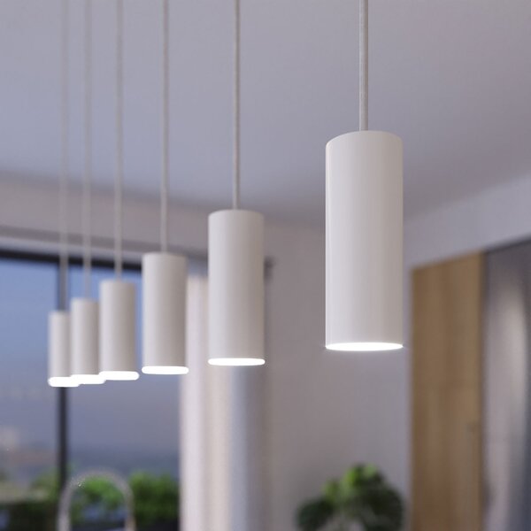 Creative cables Závěsná lampa se 3 světly, s obdélníkovým XXL baldachýnem Rose-one, textilním kabelem a kovovými stínidly Tub-E14 Barva: Hladký měděný dibond