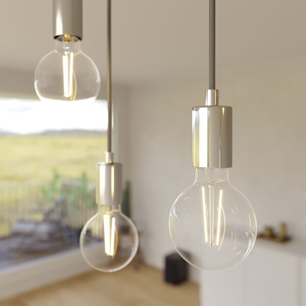 Creative cables Závěsná lampa s 5 světly, s obdélníkovým XXL baldachýnem Rose-one, textilním kabelem a kovovými komponenty Barva: Matný černý dibond