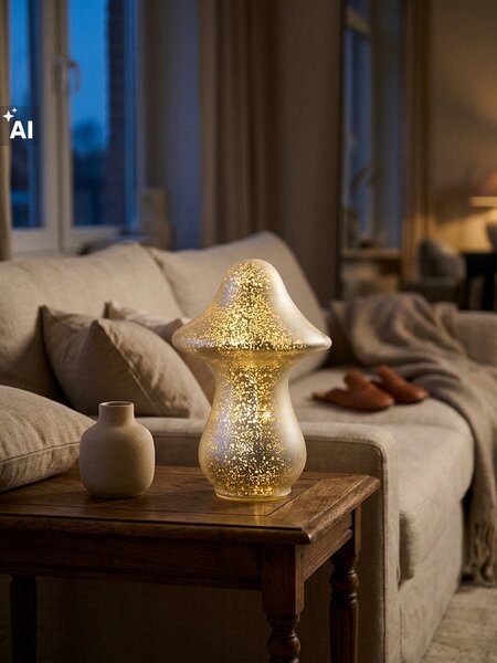 Sinsay - LED stolní lampa ve tvaru houby - sříbrná