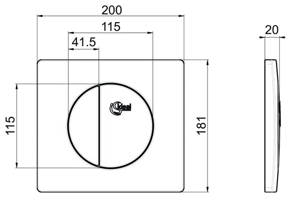 Ideal Standard splachovací tlačítko pro WC lesklý chrom W3091AA