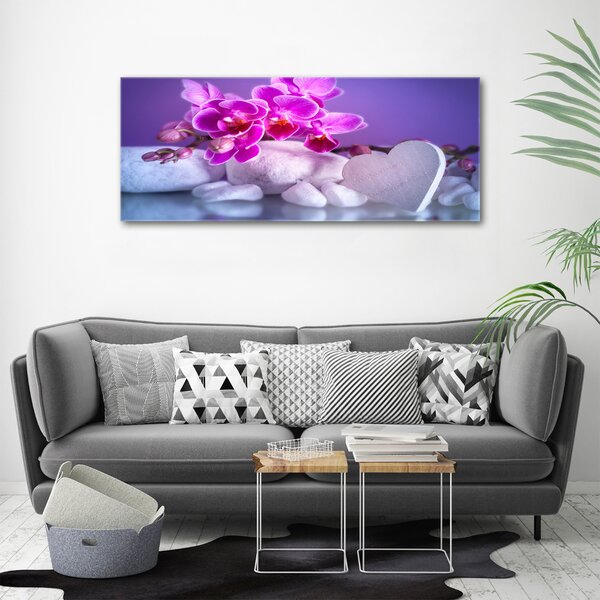 Foto obraz canvas Orchidej a srdce oc-82482729