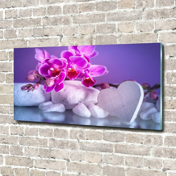 Foto obraz fotografie na skle Orchidej a srdce osh-82482729