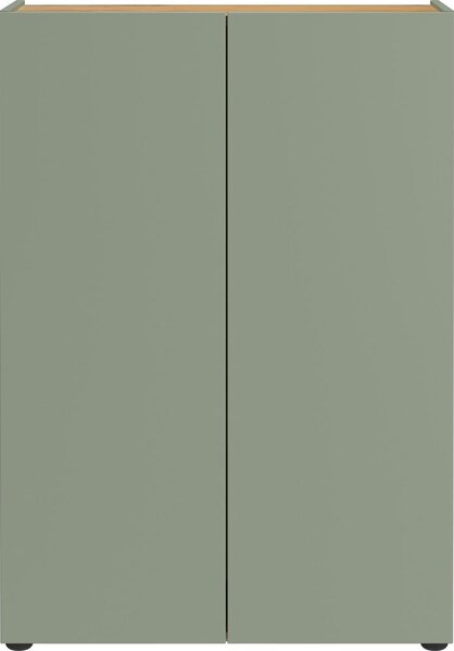 Šalvějově zelená skříňka v dekoru dubu 74x105x33 cm Alviano – Germania