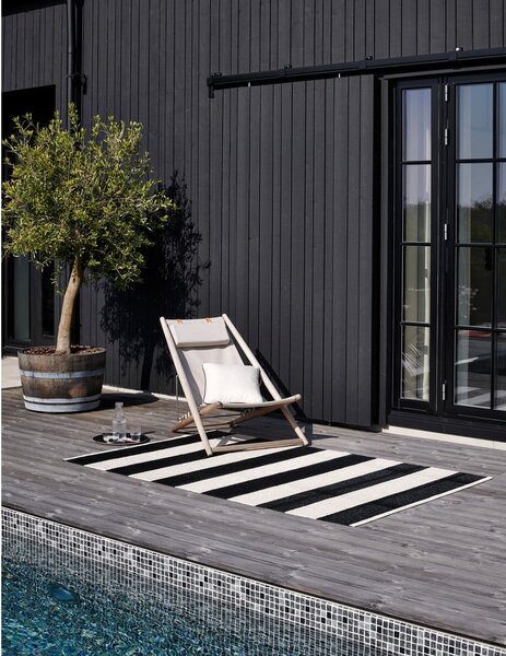 Černo-bílý vnitřní a venkovní koberec 140x180 cm Bob Black Vanilla – Pappelina