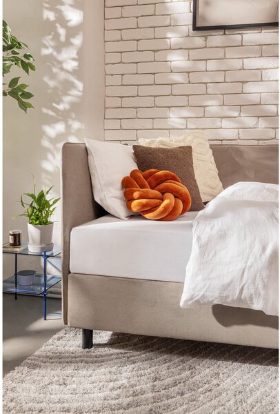 Čalouněná jednolůžková postel taupe s úložným prostorem s matrací 90x200 cm Avela – Bonami Selection