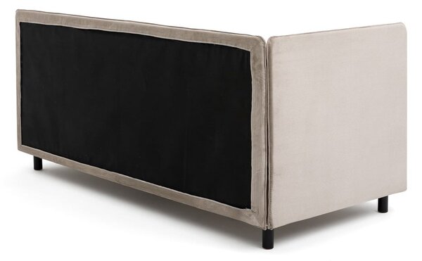 Čalouněná jednolůžková postel taupe s úložným prostorem s matrací 90x200 cm Avela – Bonami Selection