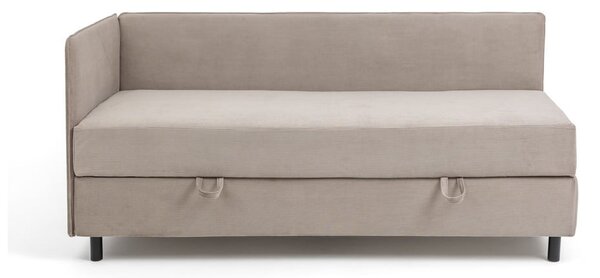 Čalouněná jednolůžková postel taupe s úložným prostorem s matrací 90x200 cm Avela – Bonami Selection