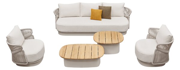 Zahradní 5 místná sedací souprava AIO TAUPE WHITE Exteriér | Zahradní sedací sestavy