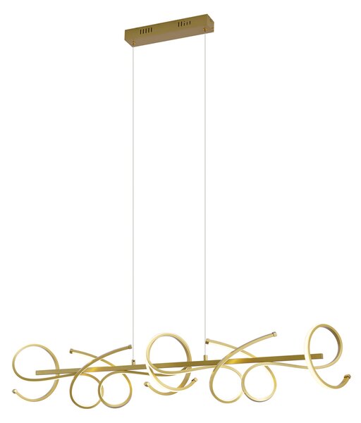 Designové závěsné svítidlo zlaté obdélníkové s 3-stupňovým stmíváním - Krisscross