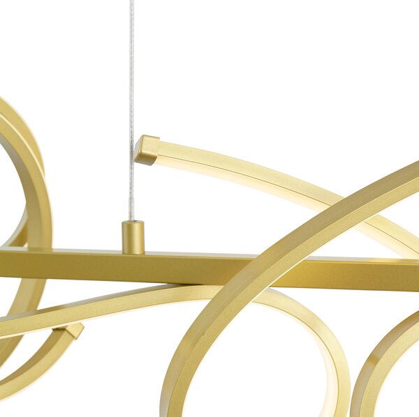 Designové závěsné svítidlo zlaté obdélníkové s 3-stupňovým stmíváním - Krisscross