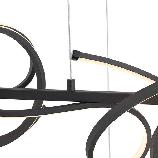 Designové závěsné svítidlo černé obdélníkové 3-stupňové stmívatelné - Krisscross