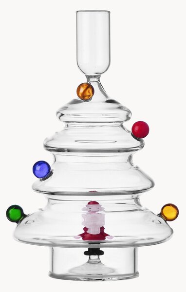 Ručně vyrobený svícen's Mikulášem a barevnými koulemi Christmas Tales