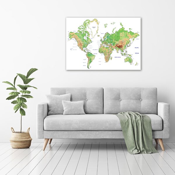 Foto obraz sklo tvrzené Mapa světa osh-82821199