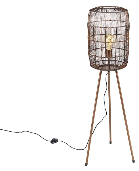 Moderní stojací lampa trojnožka měděná - Redo