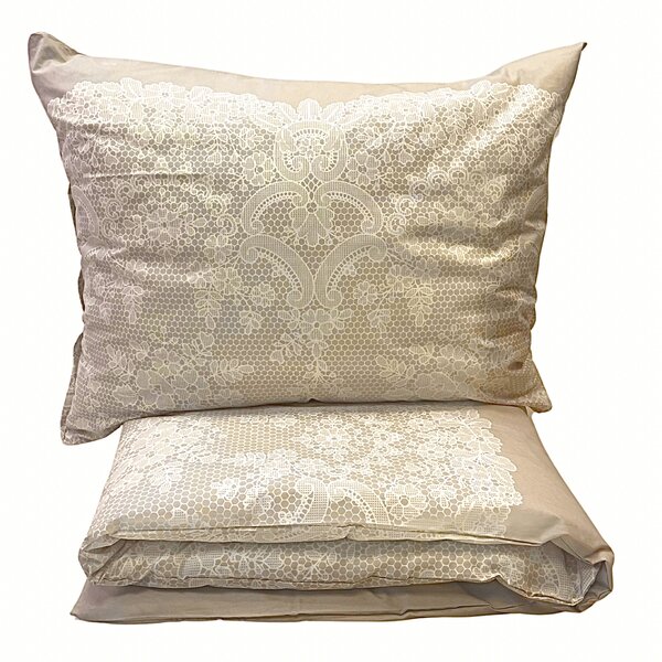 Povlečení bavlněné Ornament exclusive hnědý TiaHome - 1x Polštář 90x70cm, 1x Přikrývka 140x200cm