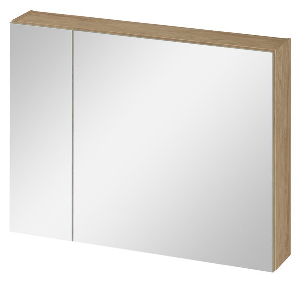 Cersanit Ovida skříňka 79.4x14.1x59.2 cm se zrcadlem dub S1058-016