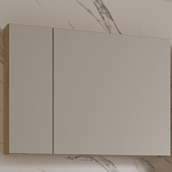 Cersanit Ovida skříňka 79.4x14.1x59.2 cm se zrcadlem dub S1058-016