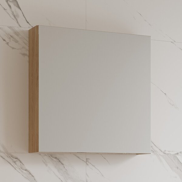 Cersanit Ovida skříňka 59.4x14.1x59.2 cm se zrcadlem dub S1058-015