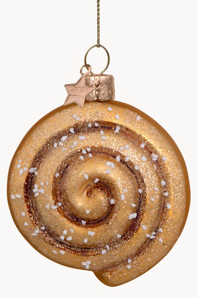 Ručně foukaná vánoční ozdoba Cinnamon Roll